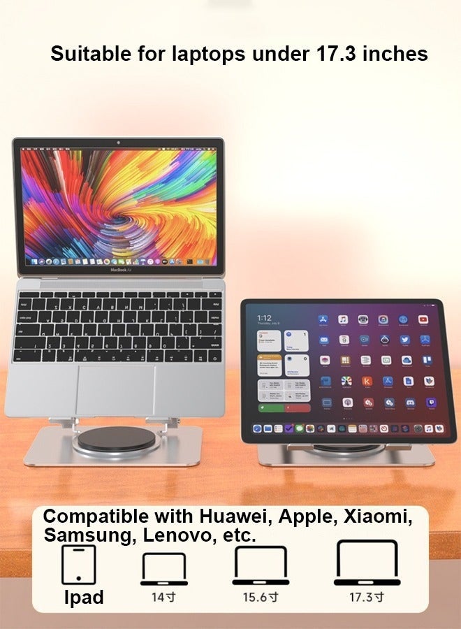 DURKU Adjustable Laptop Stand, 360° Rotating Base Laptop Holder, Ergonomic Foldable Computer Stand for MacBook & Laptops Up to 17 inch - Image 3